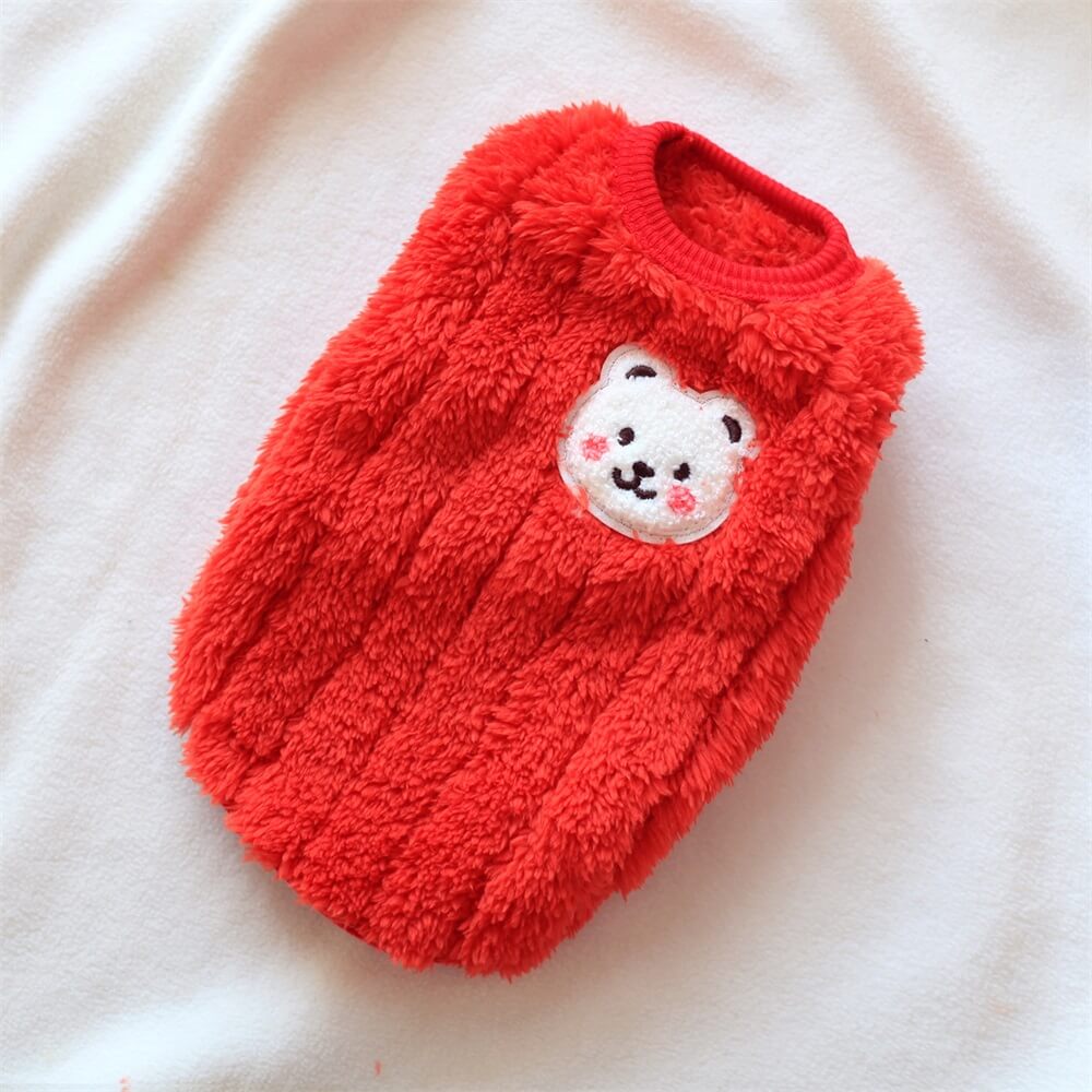 Adorabler Fuzzy Bear Hundepullover - Weich und Gemütlich für Winterkomfort