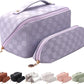 Frendorf | Abiudeng Große Make-up Tasche, Doppelschicht Kosmetiktasche, Reise Make-up Tasche, Leder Make-up Tasche, Kosmetische Reisetaschen, Tragbare Leder Kulturbeutel, Geräumige Kosmetiktasche für Frauen und Mädchen