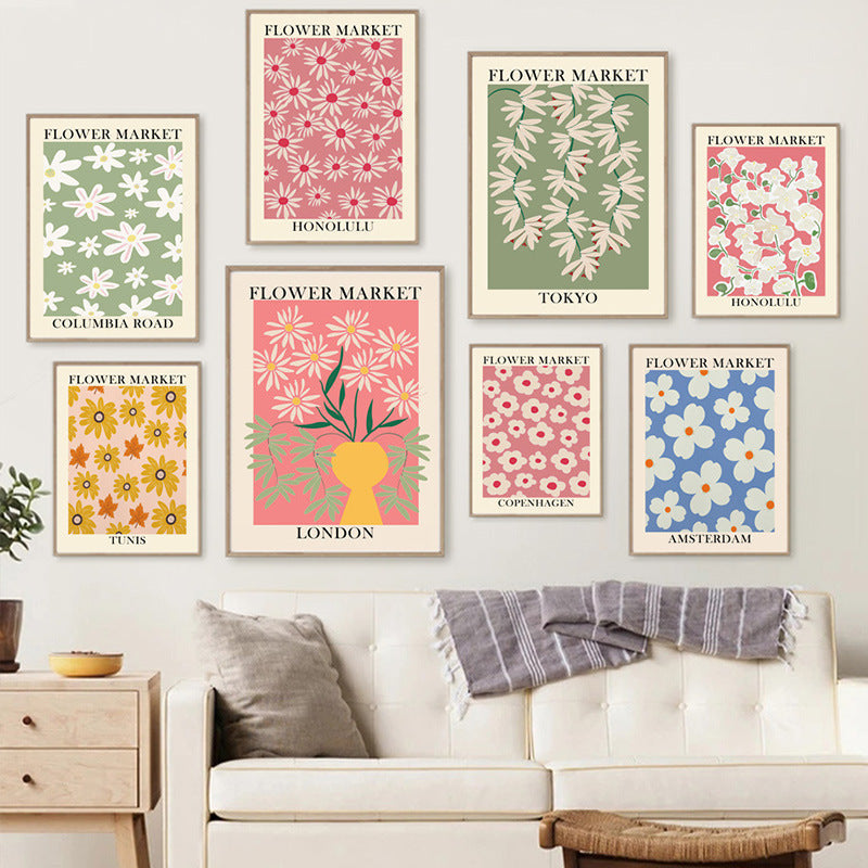 Einfache Blumen Blumenmarkt Leinwandposter
