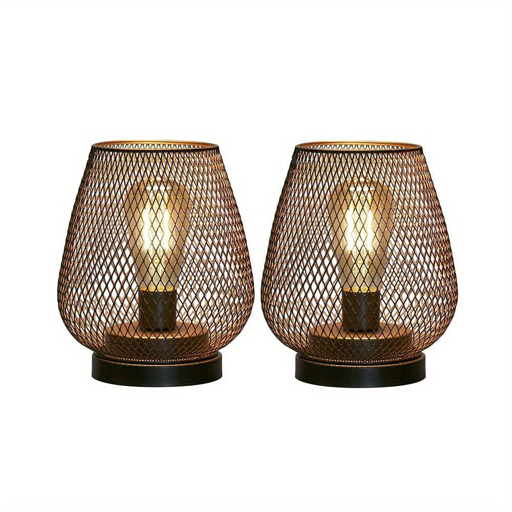 RusticMesh Tischlampen Set – Industrieller Stil und Stimmungsvolle Beleuchtung