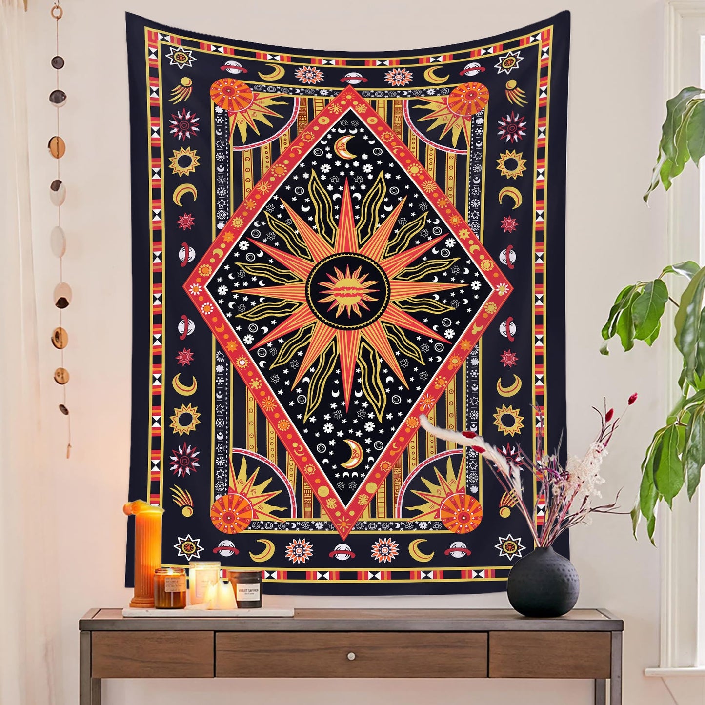 Frendorf Sun Rays Moon Bohemia Wandteppich