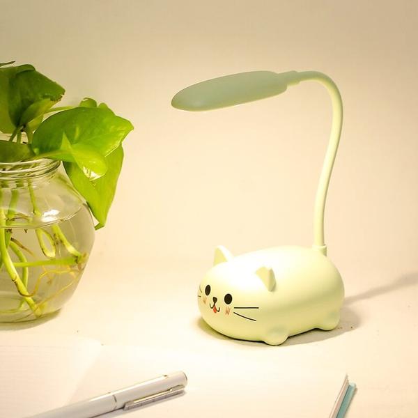 Frendorf | Mini Cartoon Cat LED Augenschutz Leselampe USB wiederaufladbare Schreibtischlampe