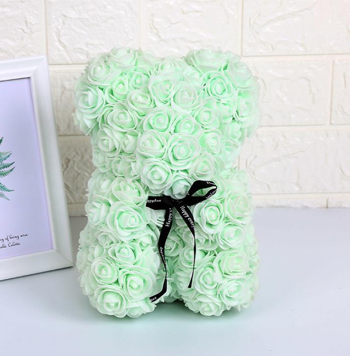 Frendorf | Valentinstag Geschenk Rose Bär Ewige Blume Rose Teddybär PE Schaum Bär 25cm Valentinstag