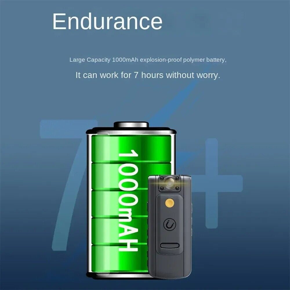 Frendorf | 1080P Mini Polizeikamera mit HD-Video und IR-Nachtsicht 20 Stunden