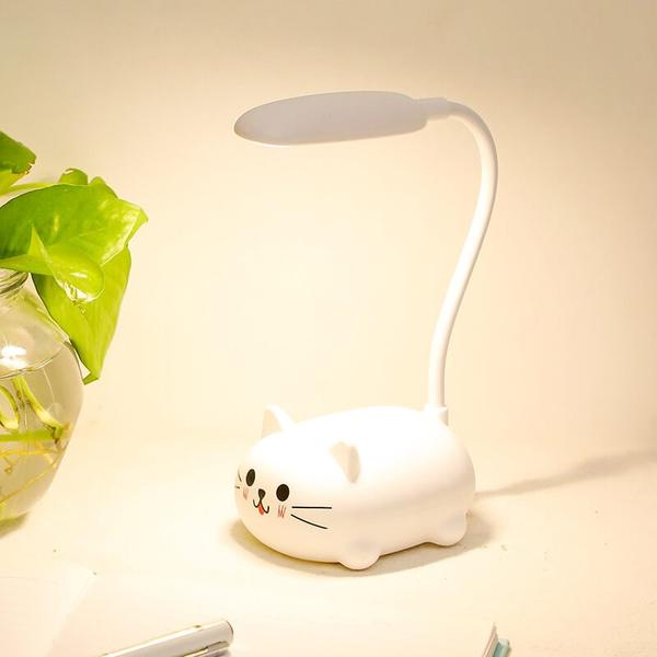 Frendorf | Mini Cartoon Cat LED Augenschutz Leselampe USB wiederaufladbare Schreibtischlampe