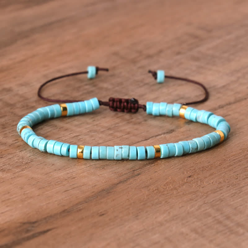 Frendorf | Geflochtenes Armband mit 2,4 mm Naturstein-Rollern – Seraphina