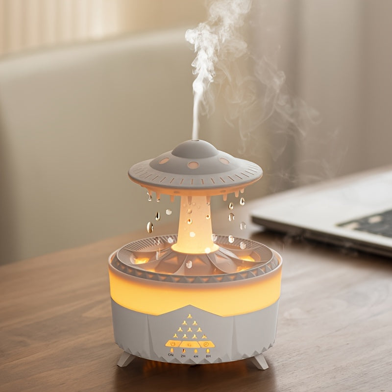Entspannender Regenstropfen Aromatherapie Ätherisches Öl Diffusor - LED Licht & Luftbefeuchter