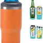Frendorf | 4 in 1 Edelstahl Dose-/Flaschenisolator, 14Oz Zwei-Wege-Deckel SUS Isolierte Dose Kühler, Bierflaschenhalter (Schwarz)
