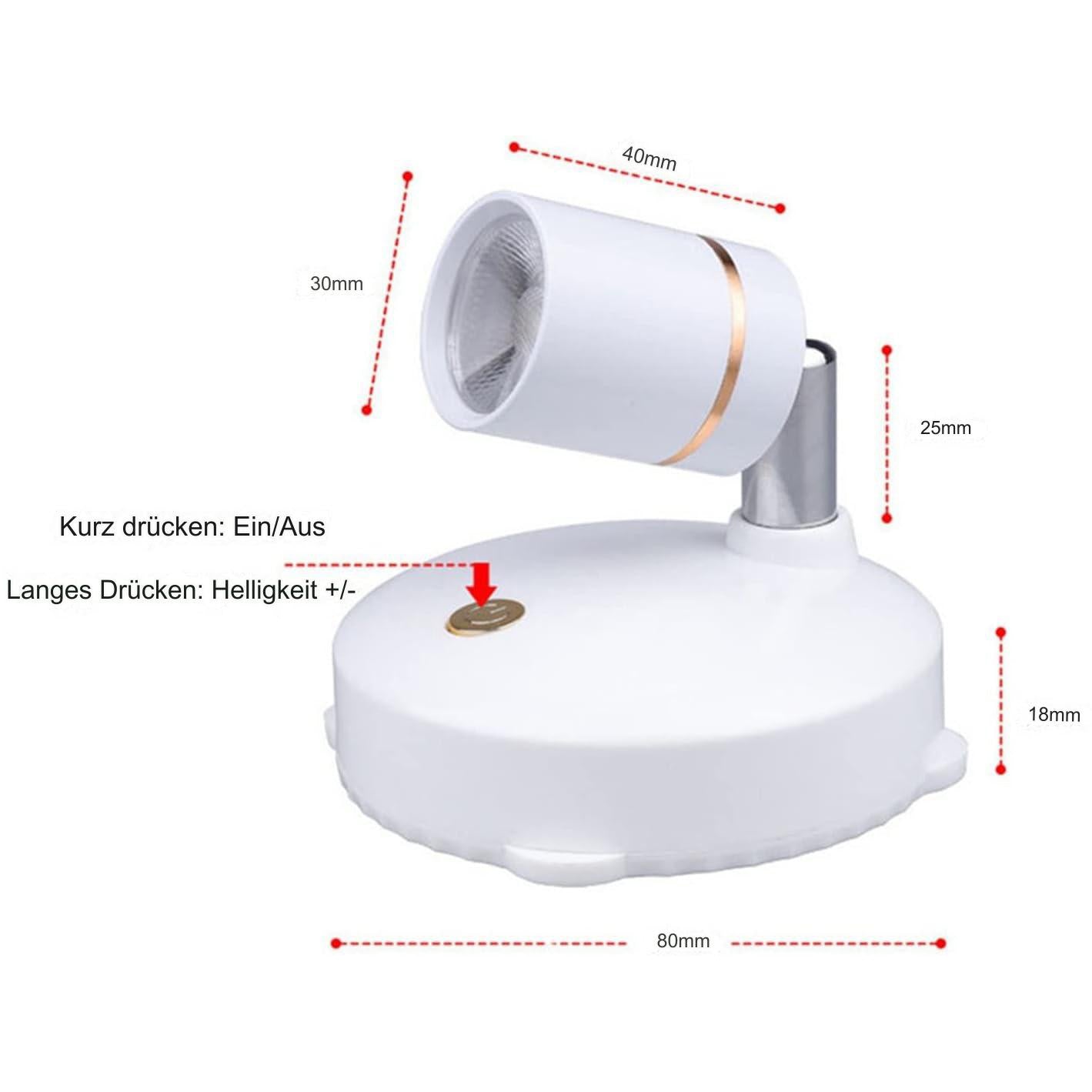 Frendorf | Kabelloser, wiederaufladbarer LED-Strahler und Schreibtischlampe mit Fernbedienung