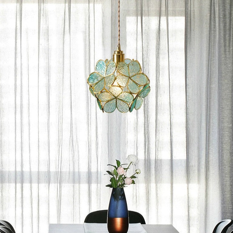 Frendorf | PetalGlow Glasblütenblatt-Pendelleuchte | Nordischer Stil | Elegantes Design für Ess- & Wohnzimmer