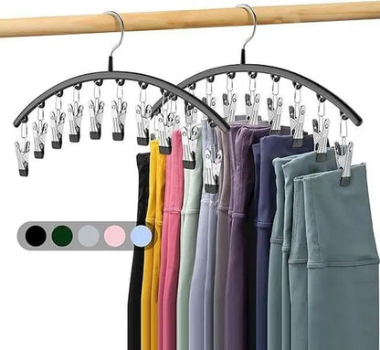 Frendorf | 2er-Set Leggings-Organizer Kleiderbügel – mit 20 Clips für platzsparende Aufbewahrung!