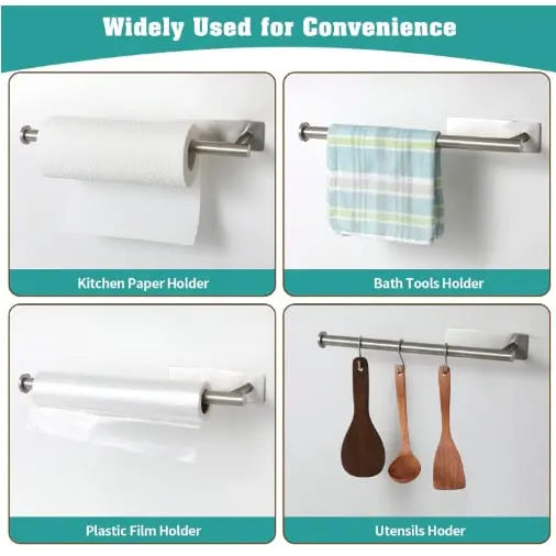 Frendorf | 2er-Set Wandmontierter Papierrollenhalter – ohne Bohren, platzsparend & modern!