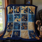 Gold und Marineblau Quilt