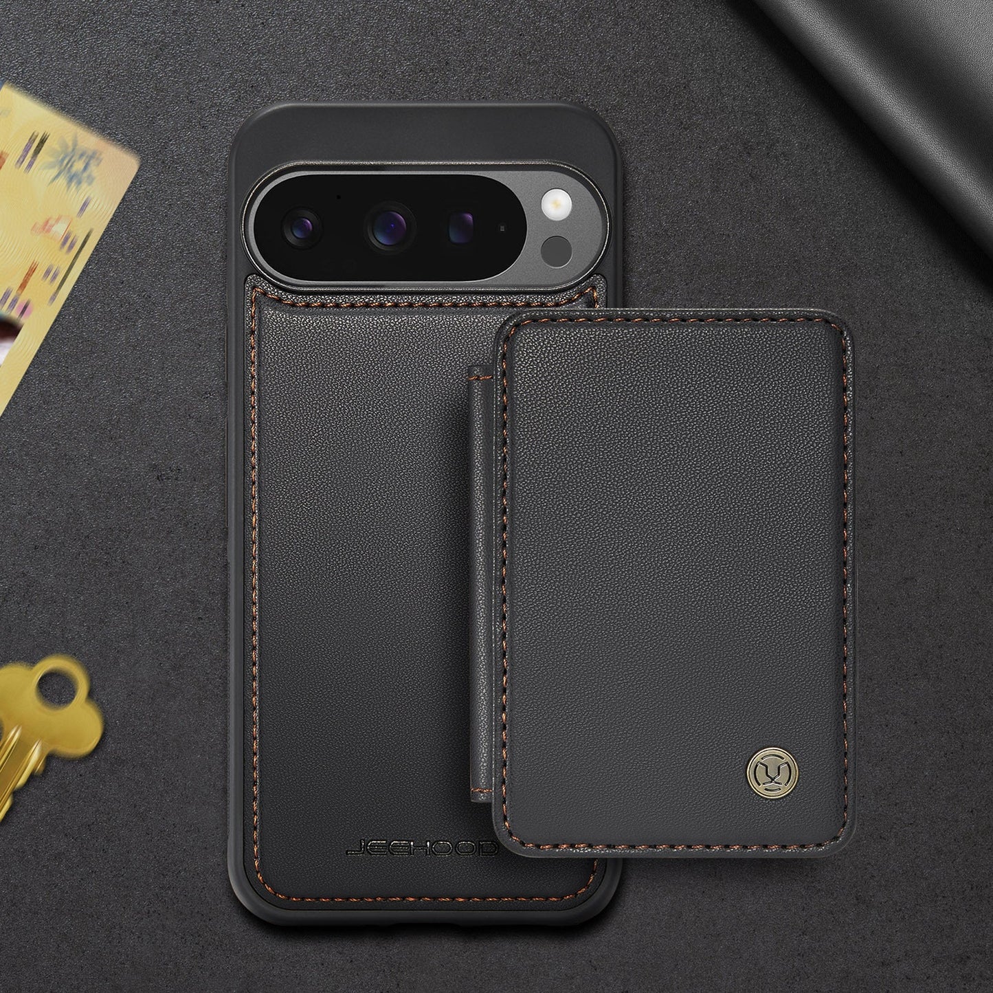 Frendorf | 2 in 1 abnehmbares magnetisches Karten Solt Wallet Lederhülle für Google Pixel 9