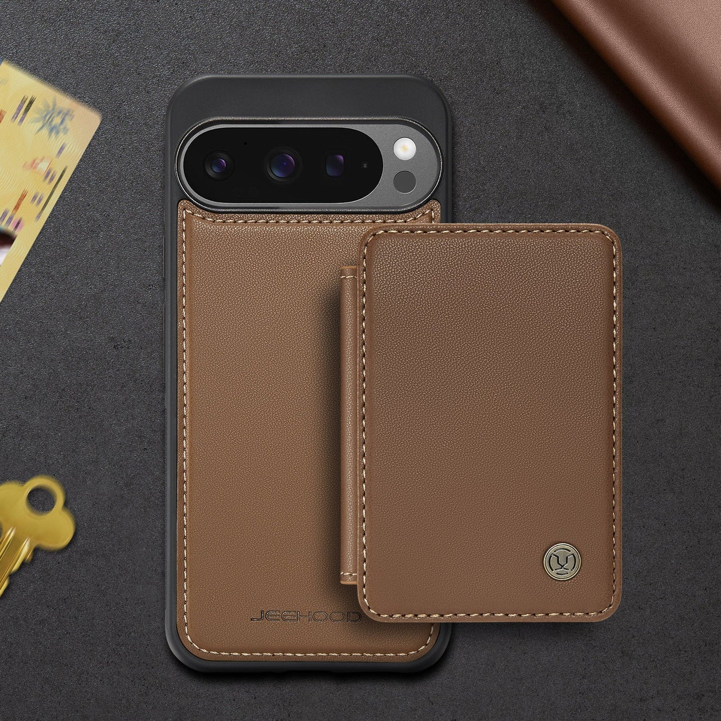 Frendorf | 2 in 1 abnehmbares magnetisches Karten Solt Wallet Lederhülle für Google Pixel 9
