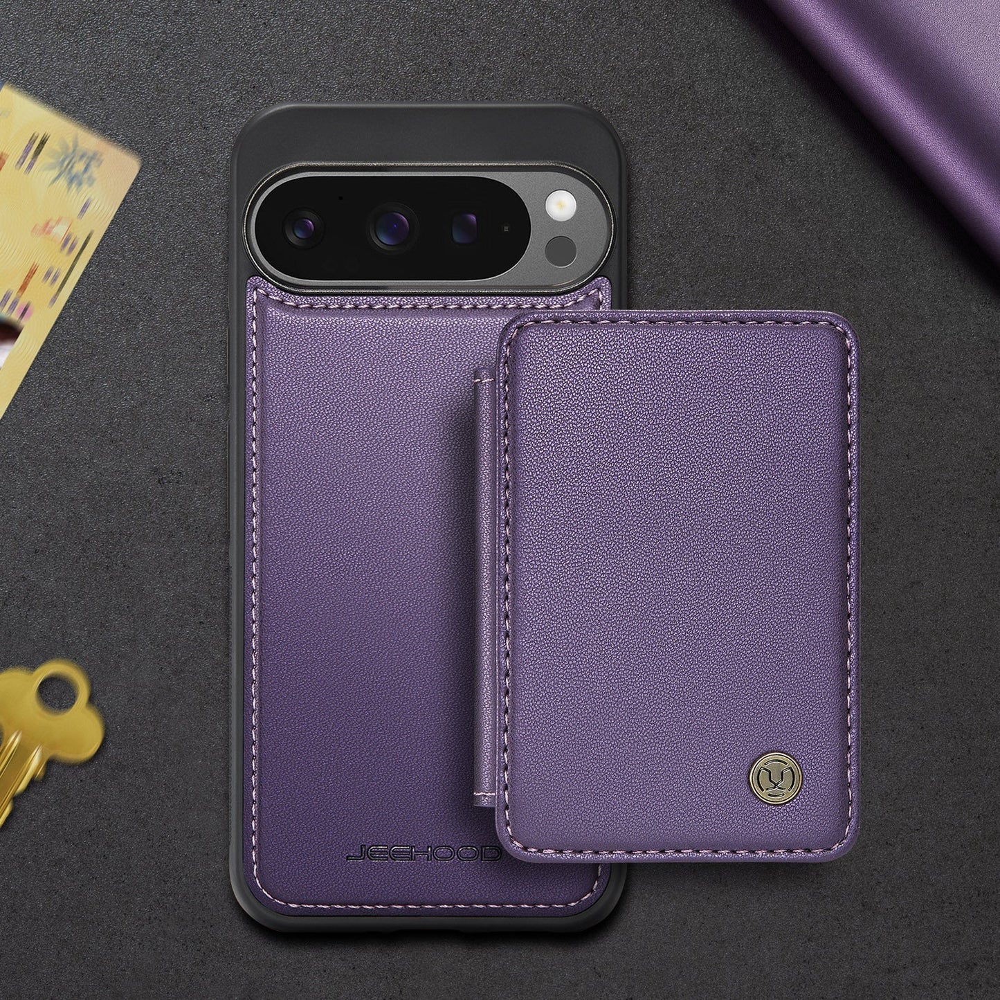 Frendorf | 2 in 1 abnehmbares magnetisches Karten Solt Wallet Lederhülle für Google Pixel 9