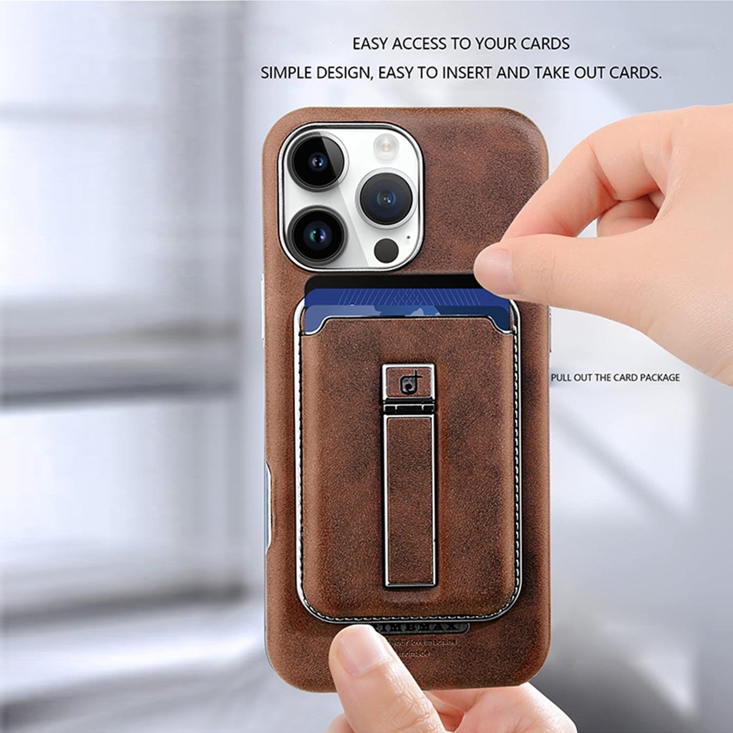 Frendorf | 2 in 1 abnehmbares magnetisches Lederhandycase mit Geldbörse, Kartenhalter und Halterung für iPhone