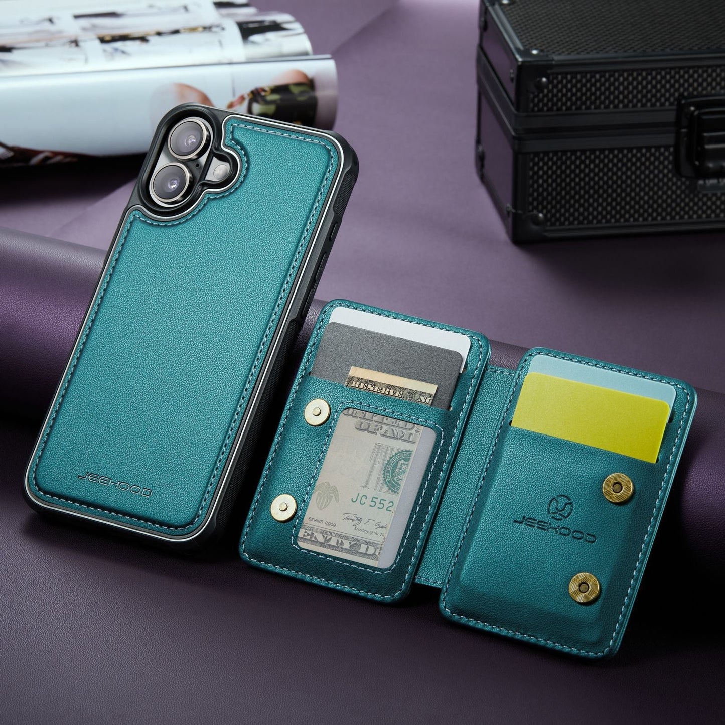 Frendorf | 2 in 1 Magnetische Karten Solt Abnehmbares Wallet Flip Lederhülle Für iPhone