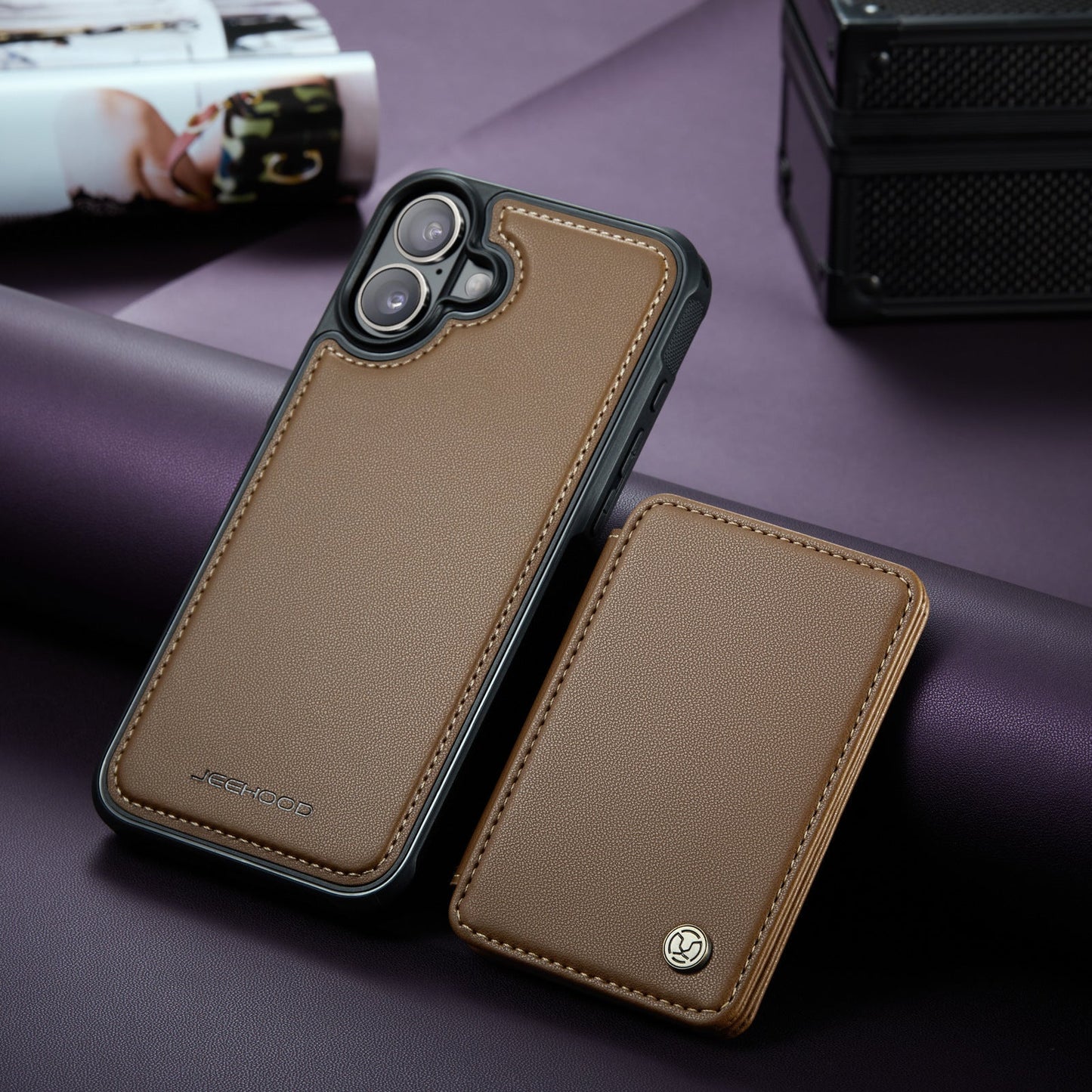 Frendorf | 2 in 1 Magnetische Karten Solt Abnehmbares Wallet Flip Lederhülle Für iPhone