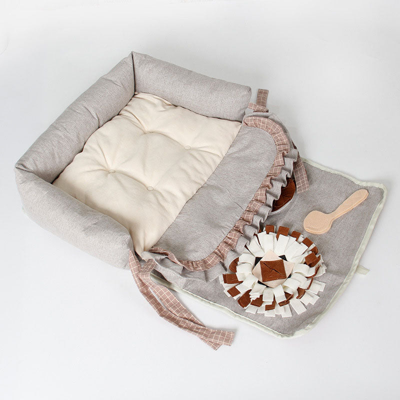 2 in 1 langsamer Futterspender Hunde Schnüffelmatte Bett