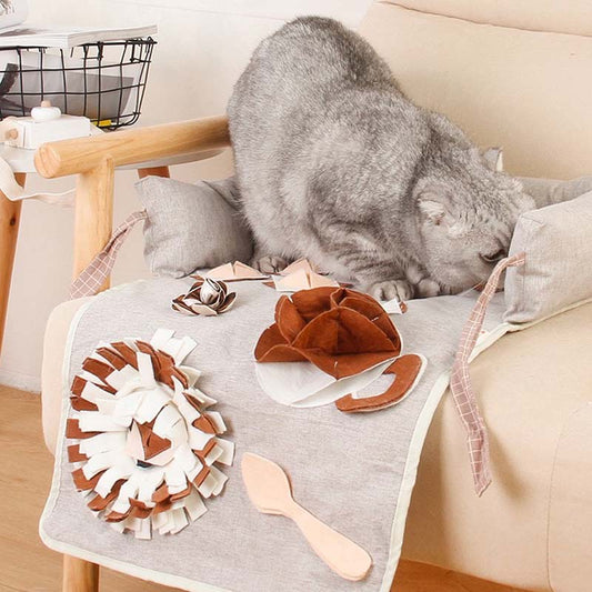 2 in 1 langsamer Futterspender Hunde Schnüffelmatte Bett