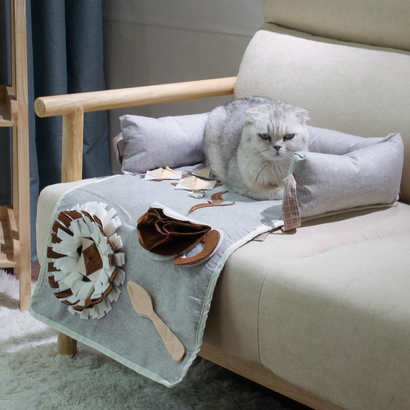 2 in 1 langsamer Futterspender Hunde Schnüffelmatte Bett