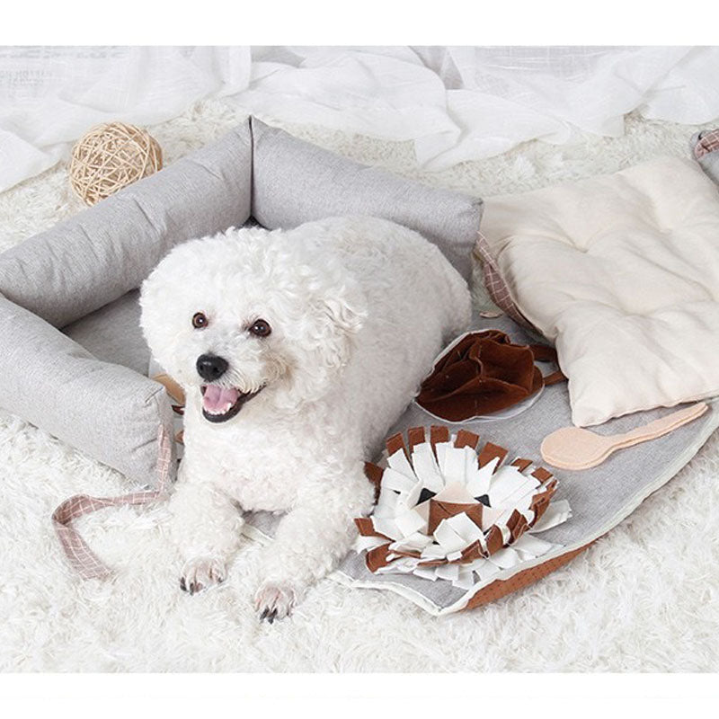 2 in 1 langsamer Futterspender Hunde Schnüffelmatte Bett