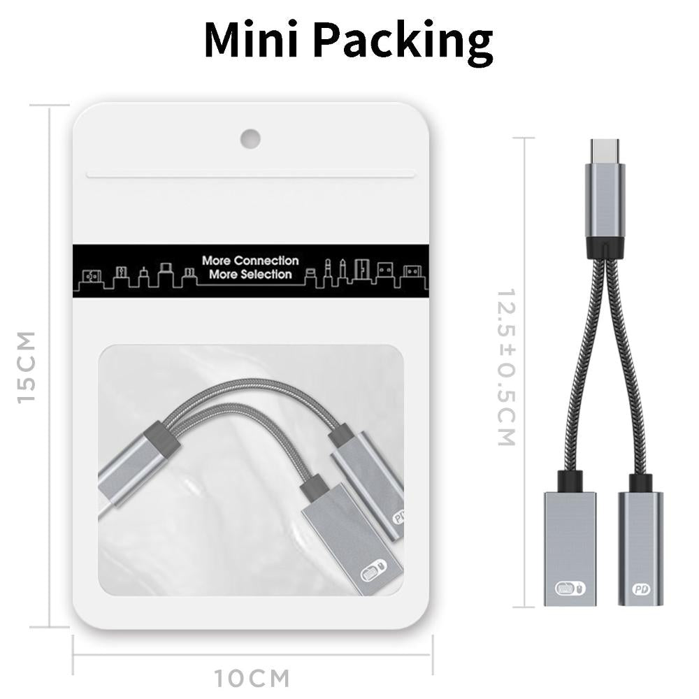 Frendorf | 2 in 1 USB Type C Kabel 60W PD Schnellladung OTG Adapter Konverter Daten Synchronisation Multifunktions