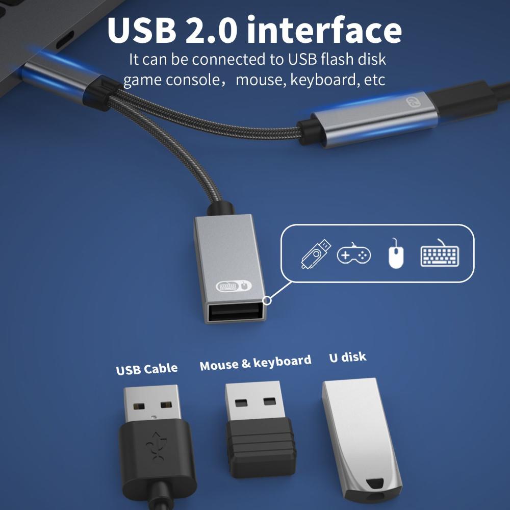 Frendorf | 2 in 1 USB Type C Kabel 60W PD Schnellladung OTG Adapter Konverter Daten Synchronisation Multifunktions