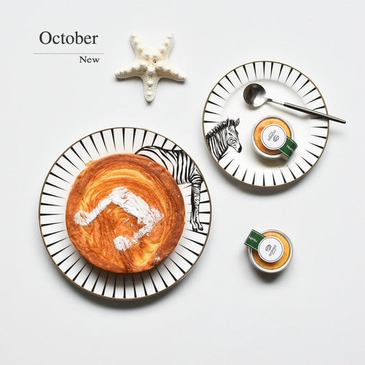 Frendorf | 2er Set 8 Zoll Tier Kombination Teller Keramikteller Musterteller