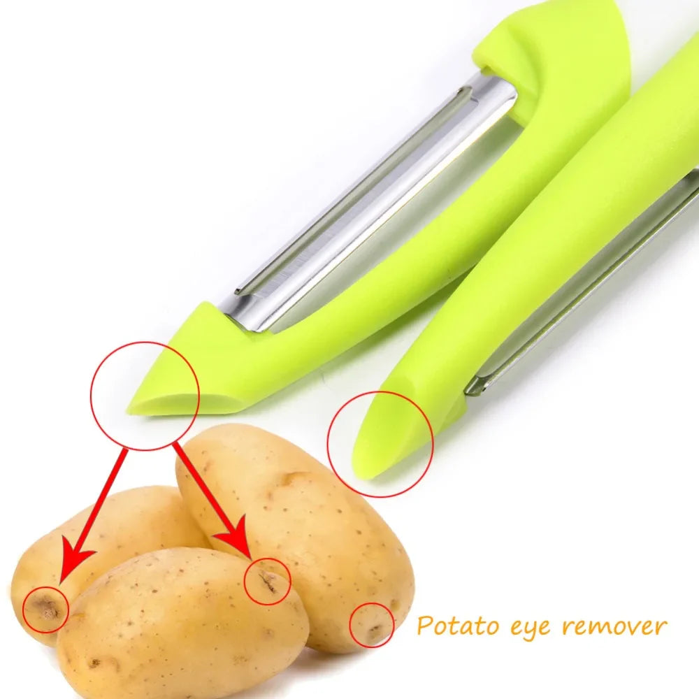 Frendorf | 2-teiliges Ultra-scharfes Edelstahl-Klingen Obst- und Gemüse-Schäler-Set