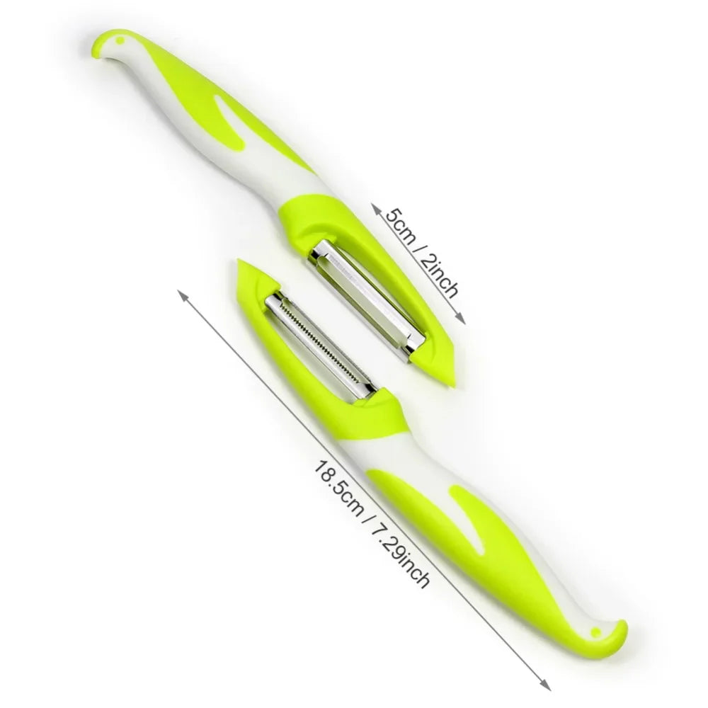 Frendorf | 2-teiliges Ultra-scharfes Edelstahl-Klingen Obst- und Gemüse-Schäler-Set