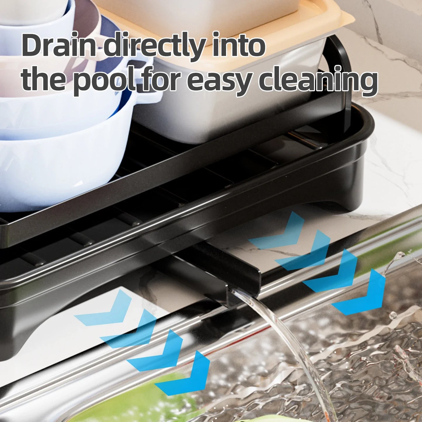 Frendorf | 2-Tier Metall Geschirr Trockengestell Mit Ablaufschale Küchenarbeitsplatte