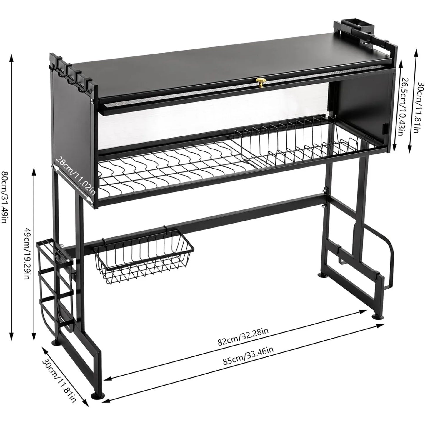 Frendorf | 2Stock Über Spüle Geschirr Trockenregal Geschirr Organizer Regal Geschirrablage