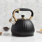 Frendorf | 3.5L Pfeifen Schwarze Kürbisform Teekessel