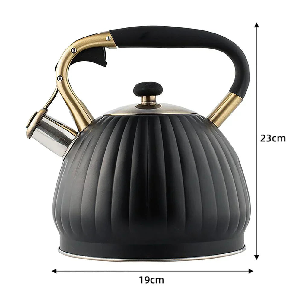 Frendorf | 3.5L Pfeifen Schwarze Kürbisform Teekessel
