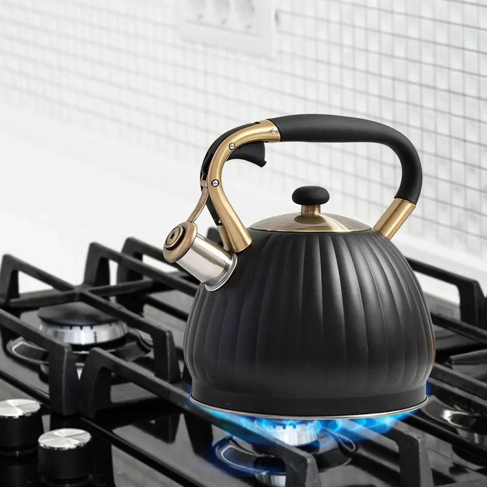 Frendorf | 3.5L Pfeifen Schwarze Kürbisform Teekessel
