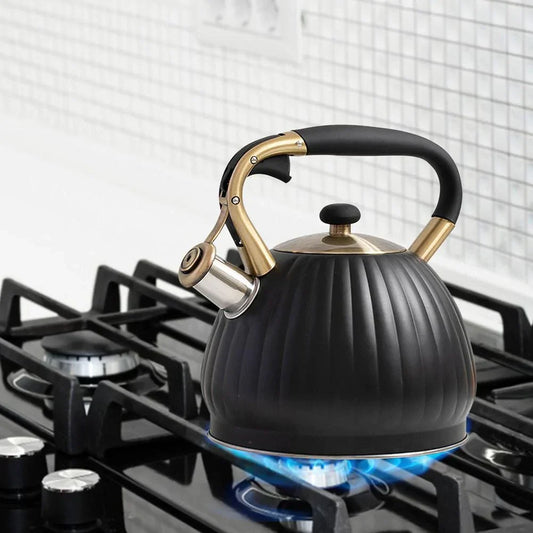 Frendorf | 3.5L Pfeifen Schwarze Kürbisform Teekessel