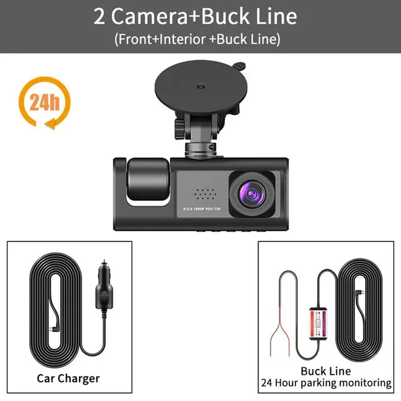 Frendorf | DriveGuard 1080P TriCam | Auto Dashcam | Drei Kameras | 24U Parküberwachung