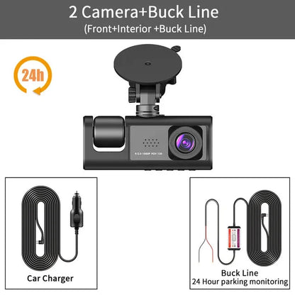 Frendorf | DriveGuard 1080P TriCam | Auto Dashcam | Drei Kameras | 24U Parküberwachung