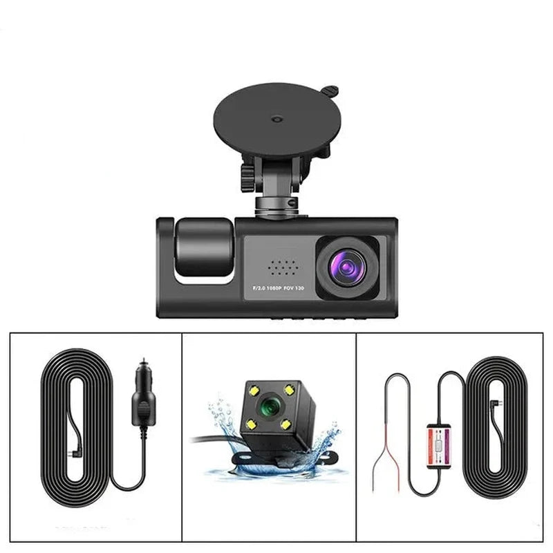 Frendorf | DriveGuard 1080P TriCam | Auto Dashcam | Drei Kameras | 24U Parküberwachung