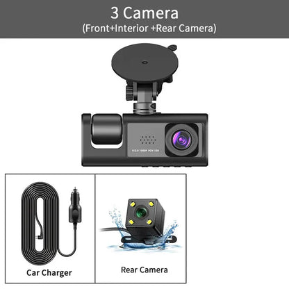 Frendorf | DriveGuard 1080P TriCam | Auto Dashcam | Drei Kameras | 24U Parküberwachung