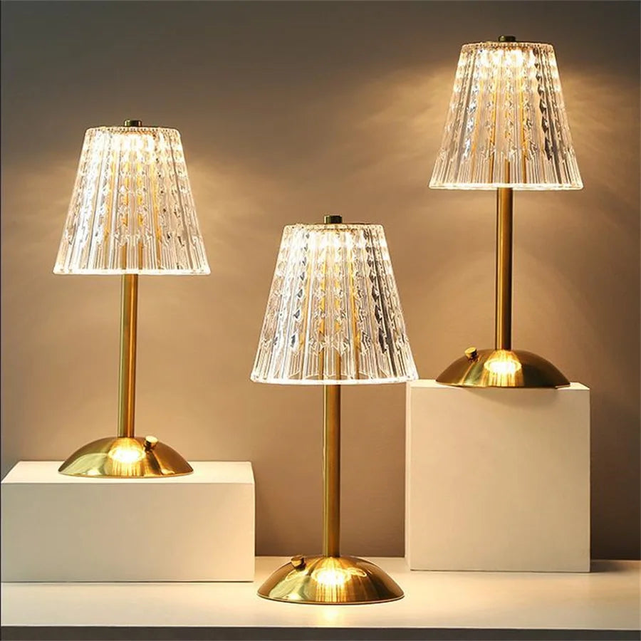– Goldkristall-Tischlampe