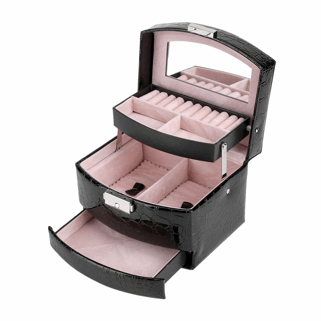 3-Layer Leder Schmuckbox