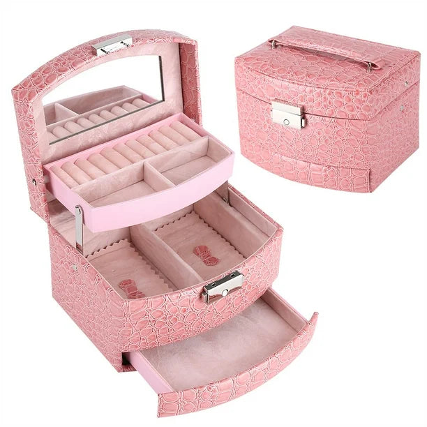 3-Layer Leder Schmuckbox