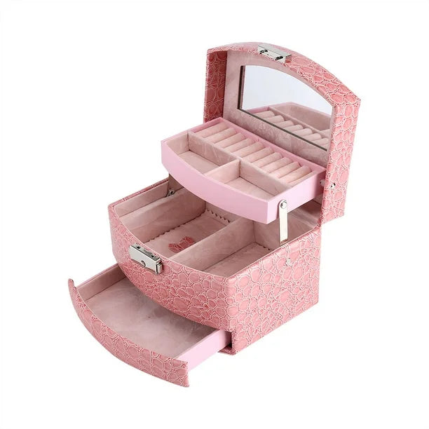 3-Layer Leder Schmuckbox