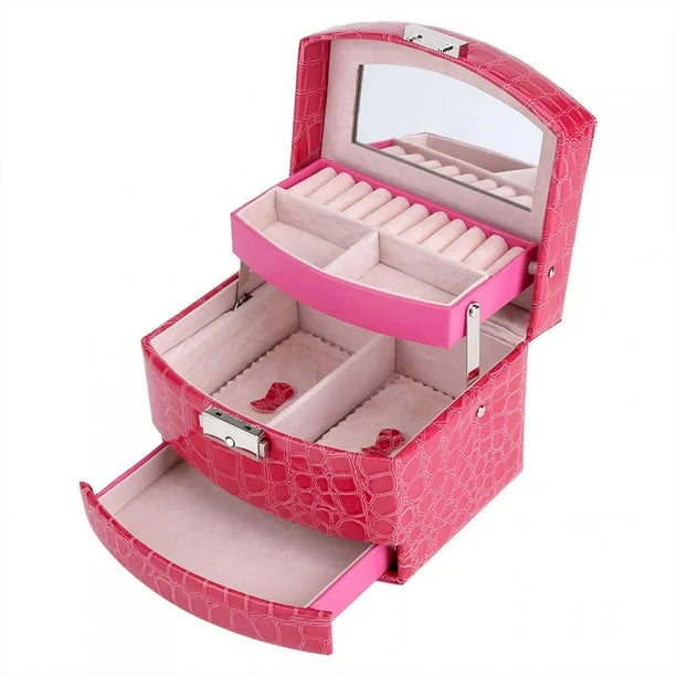 3-Layer Leder Schmuckbox