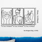 3-teiliges Set Minimalistische Abstrakte Frauenform Metallzeichen Nordic Style Wandkunst Wohn- und Schlafzimmer Dekor Schwarze Ausschnittdekoration