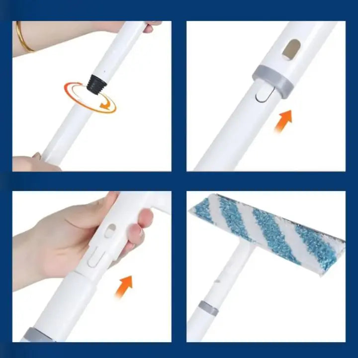Frendorf | 3-in-1 Fensterreiniger mit Verlängerung & Sprayfunktion + 3 -Tücher