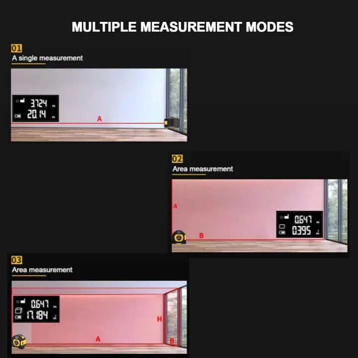 Frendorf | 3-in-1 Laser-Maßband – Digital, infrarot & klassisch in einem Tool